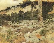 Levitan, Isaak Mountains rummaged Spain oil painting artist